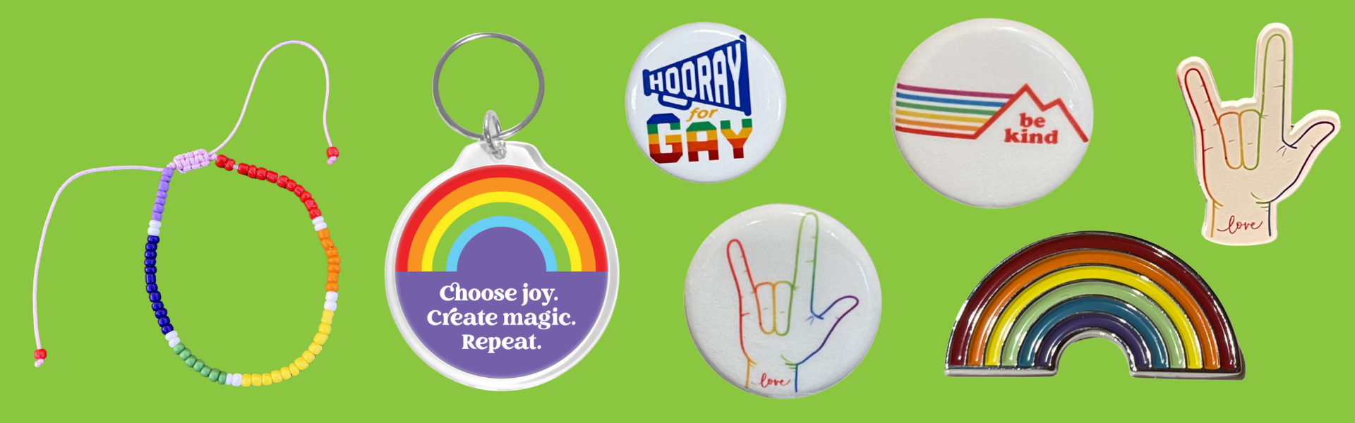 Label Pins, Bracelets, Keychains and Buttons