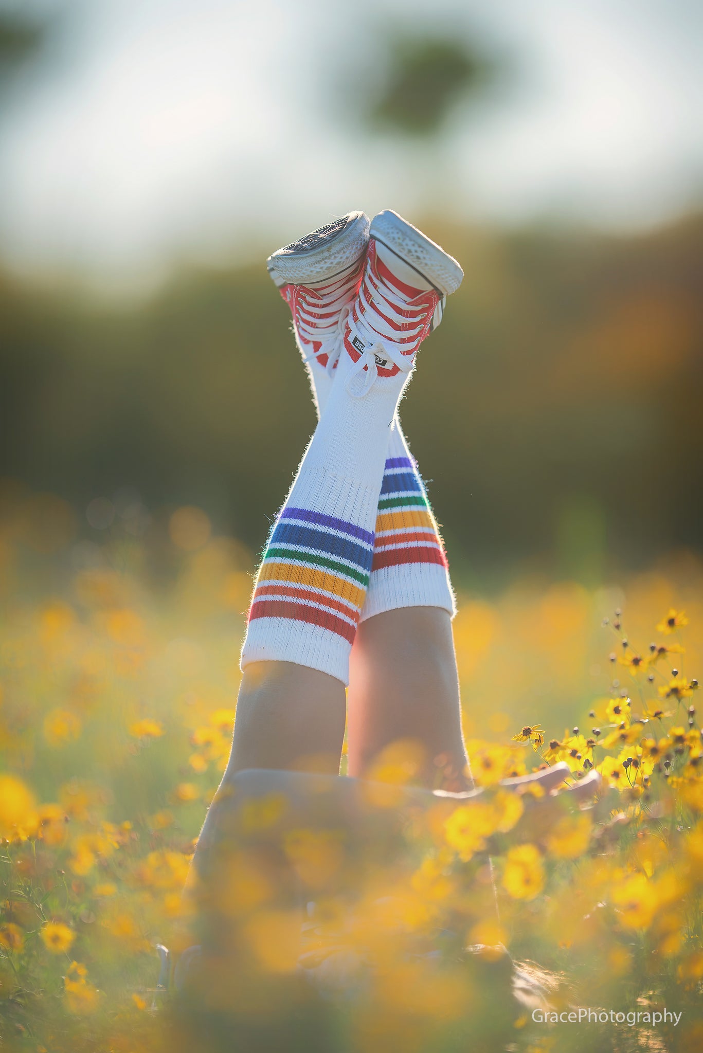 3 Pairs of Any Kids Rainbow Striped Tube Socks
