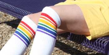 Pride Socks over-the-knee striped socks empowering fearless identity