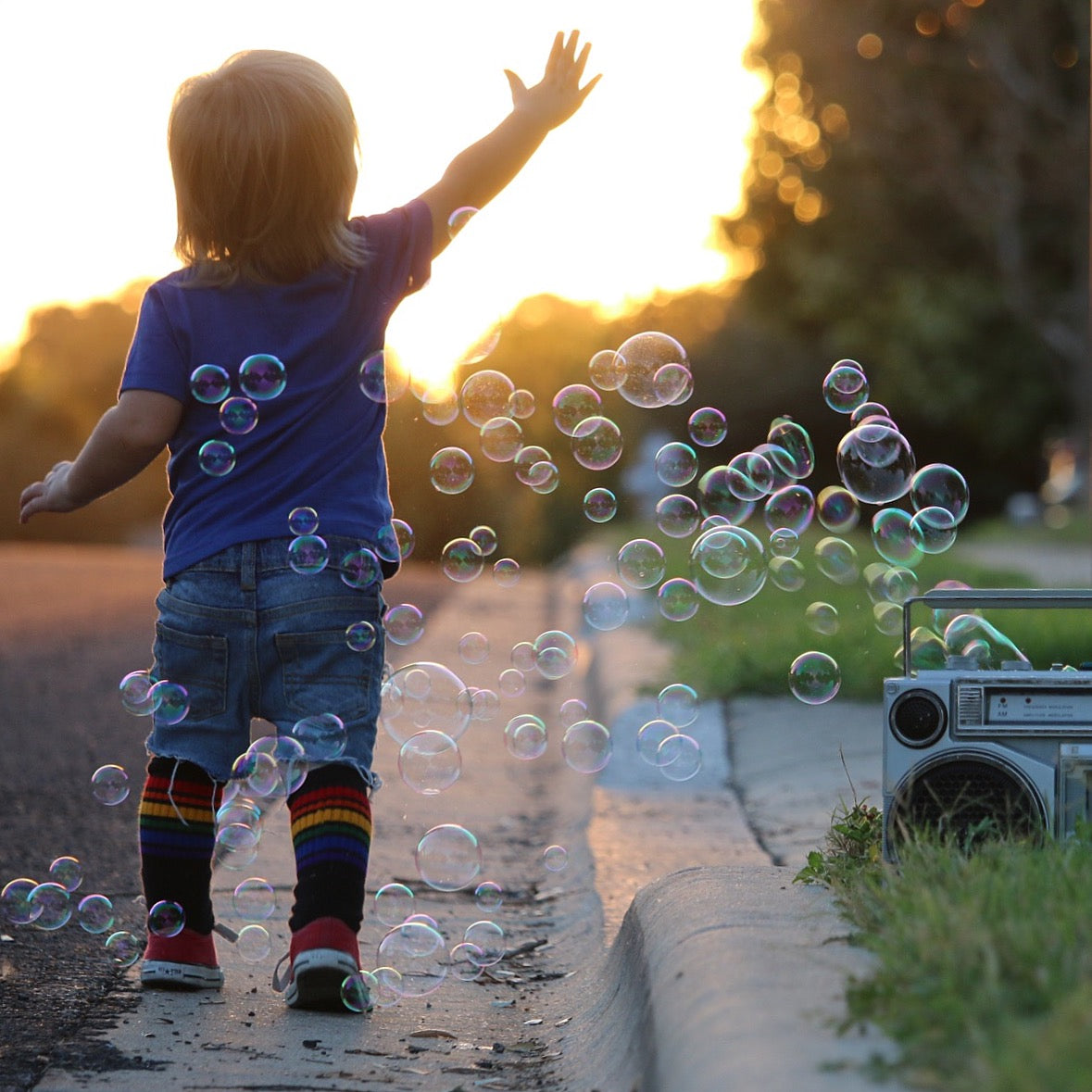 3 Pairs of Any Toddler Rainbow Striped Tube Socks