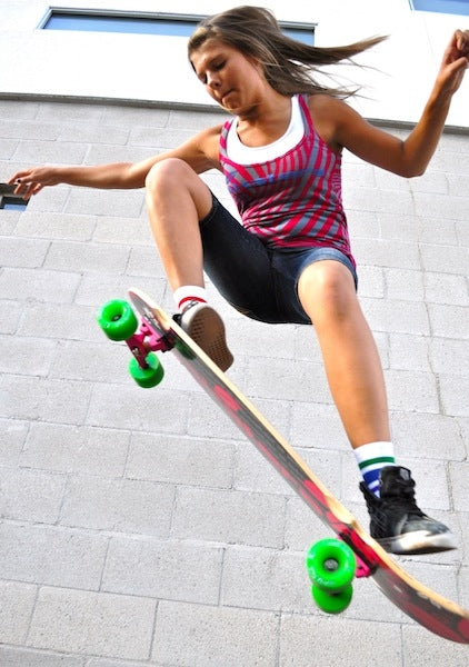 when you skate remember to pull on your mismatched rainbow striped pride socks to protect your feet.