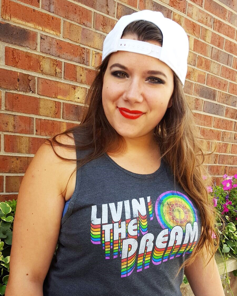 happy days with your rainbow living the dream pride socks tank.