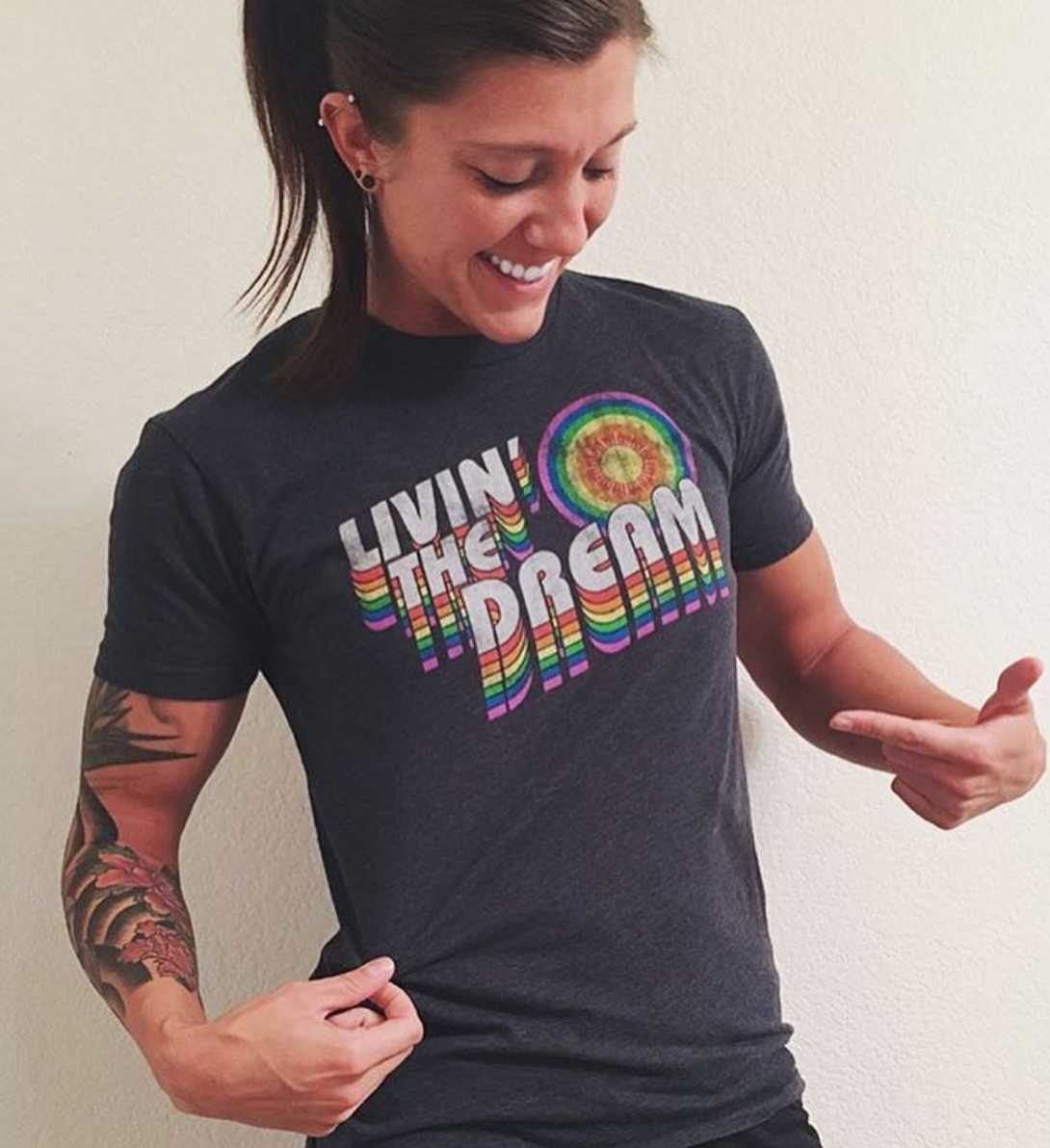 work out and living the dream in your pride socks shirt.