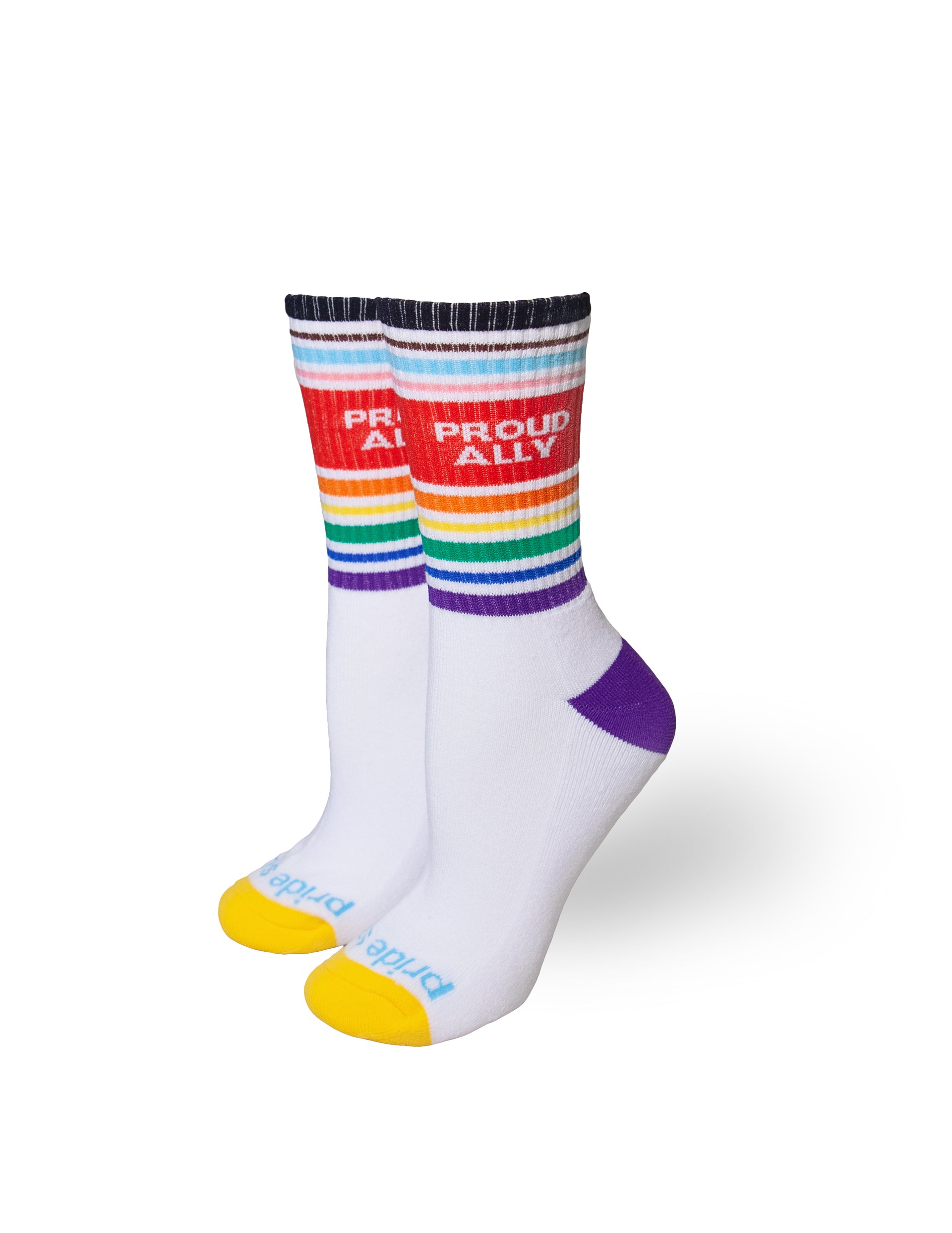 Proud ally pride sock.  Let people know they are safe with you.