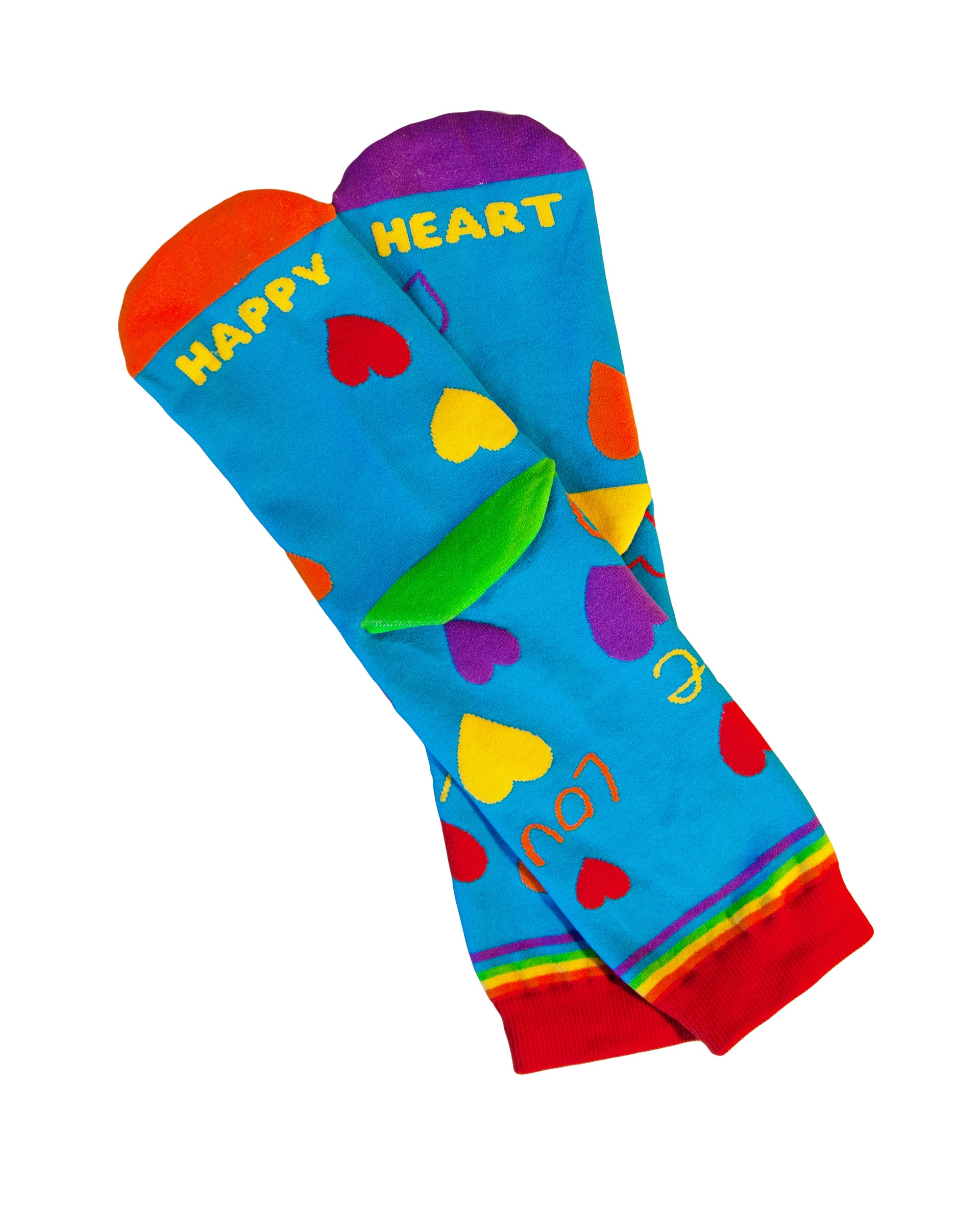 heart happy ruby rainbow and pride socks