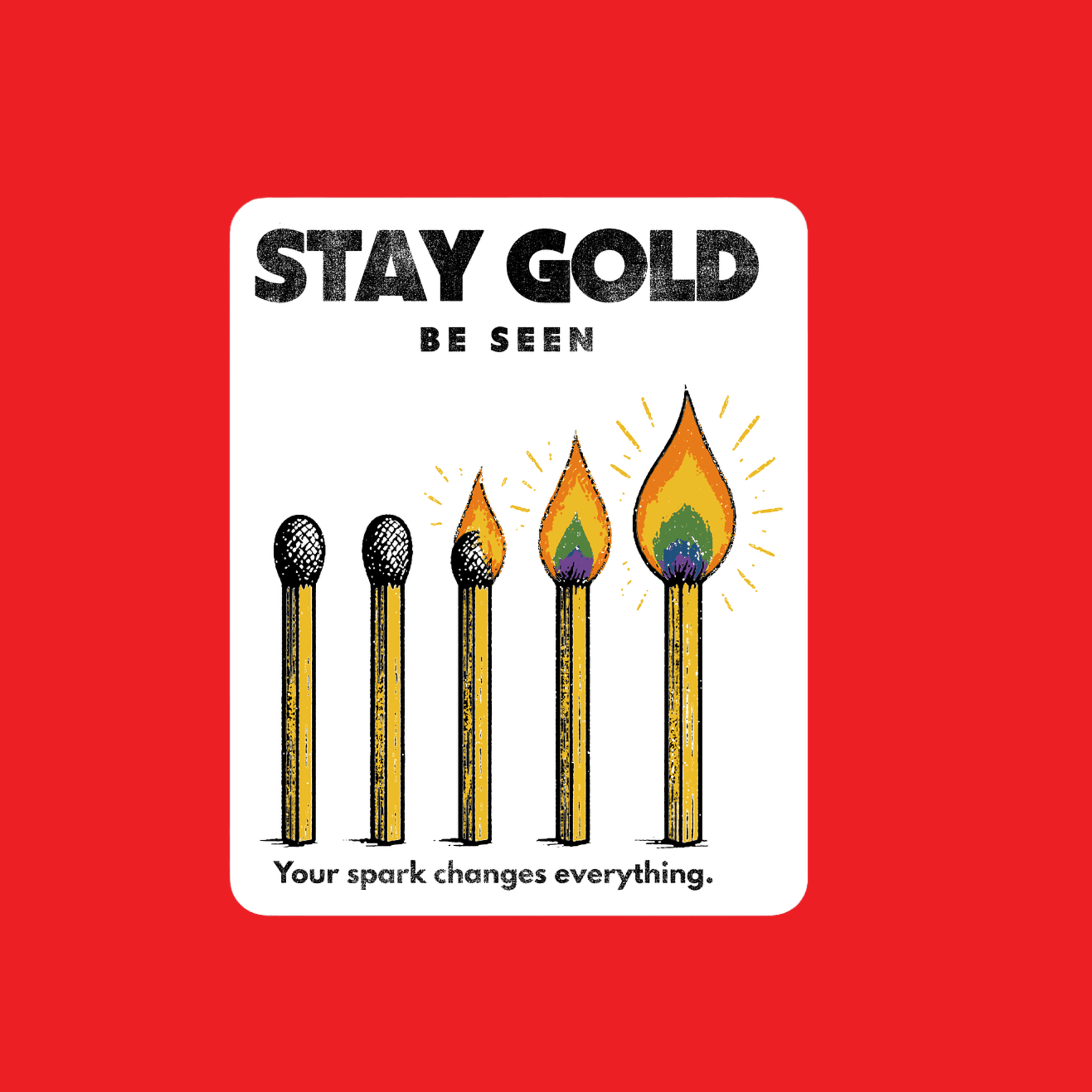 Stay Gold. Be Seen. Sticker by Pride Socks