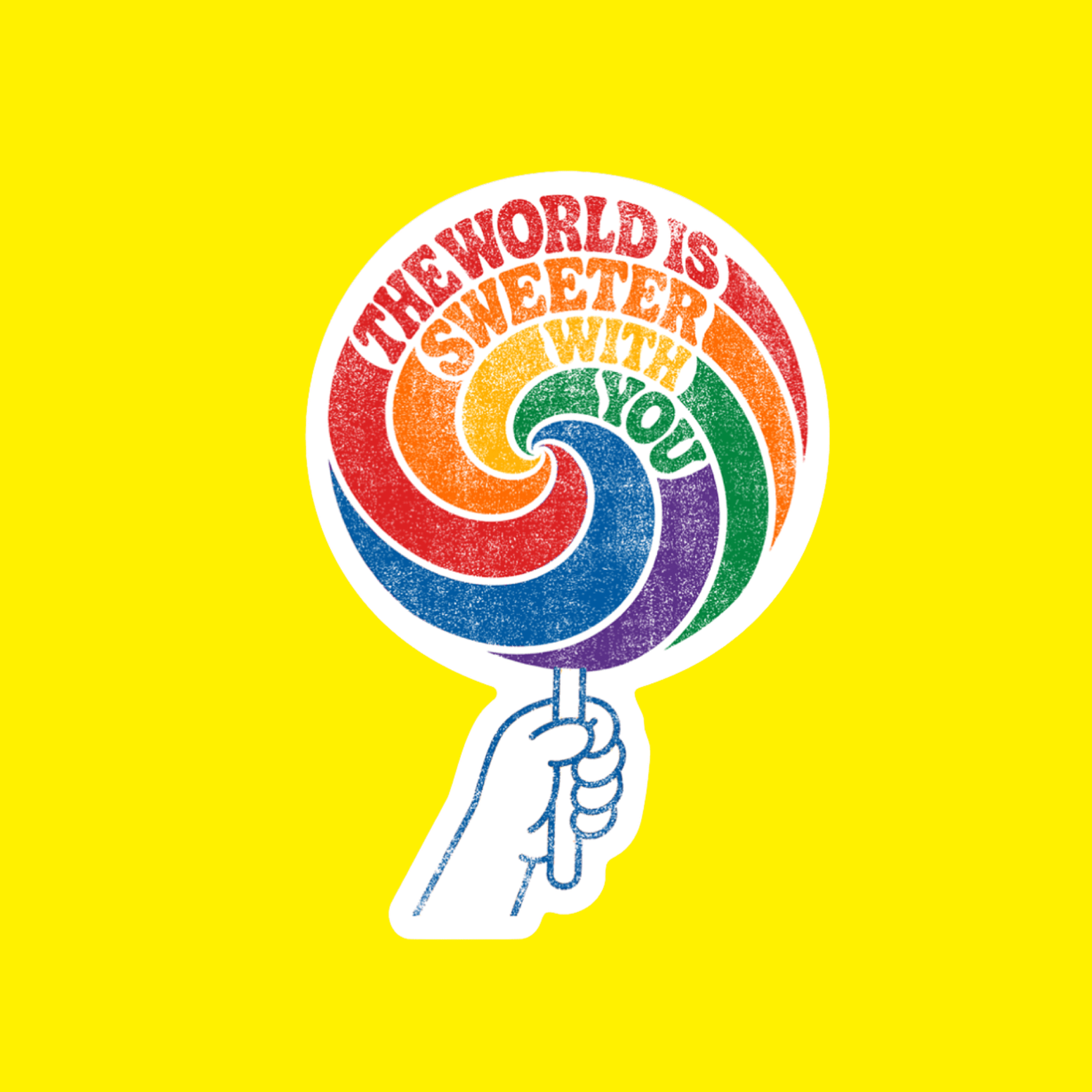 The World is Sweeter With You Sticker by Pride Socks