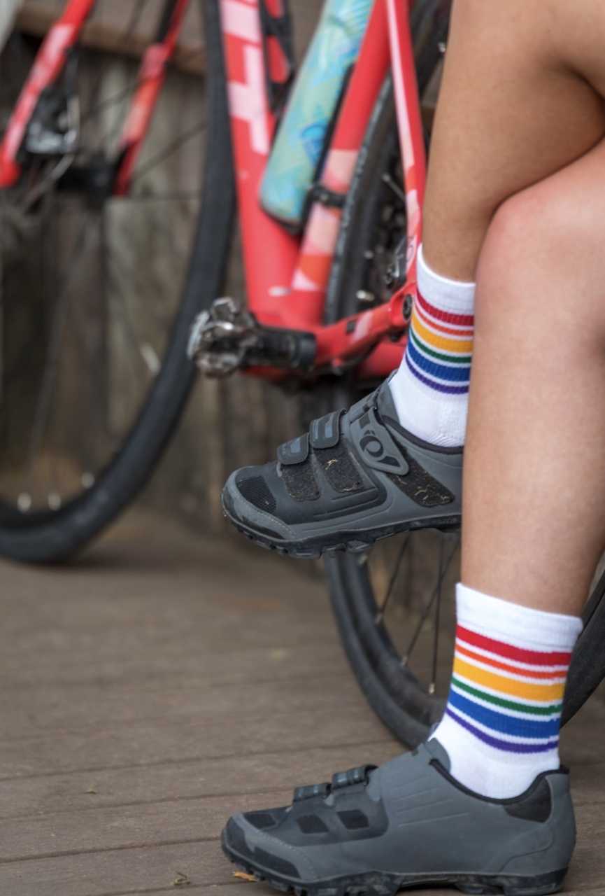Performance rainbow socks for LGBTQ+ community members and allies