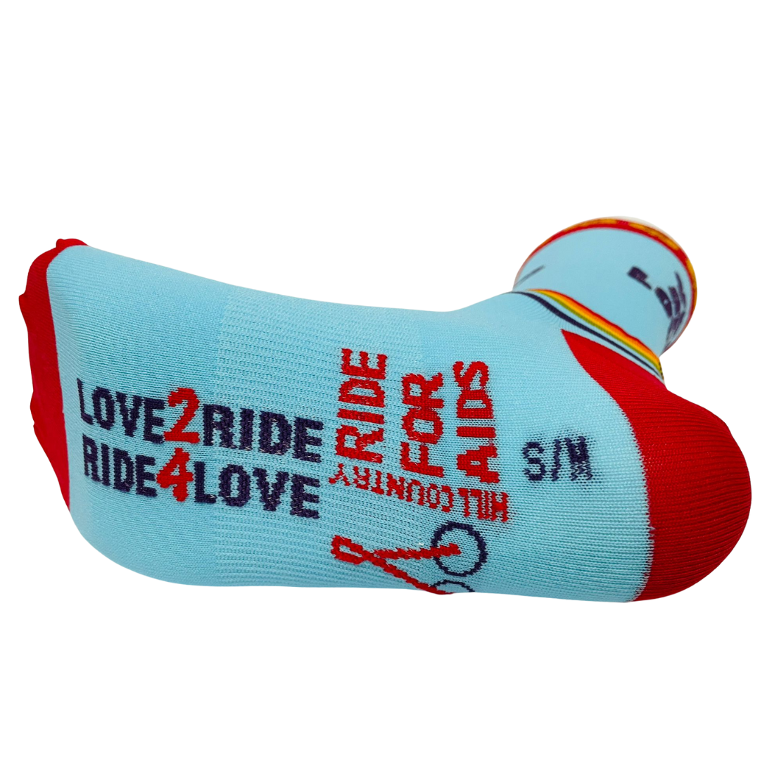 You are loved pride socks with hill country ride for AIDS