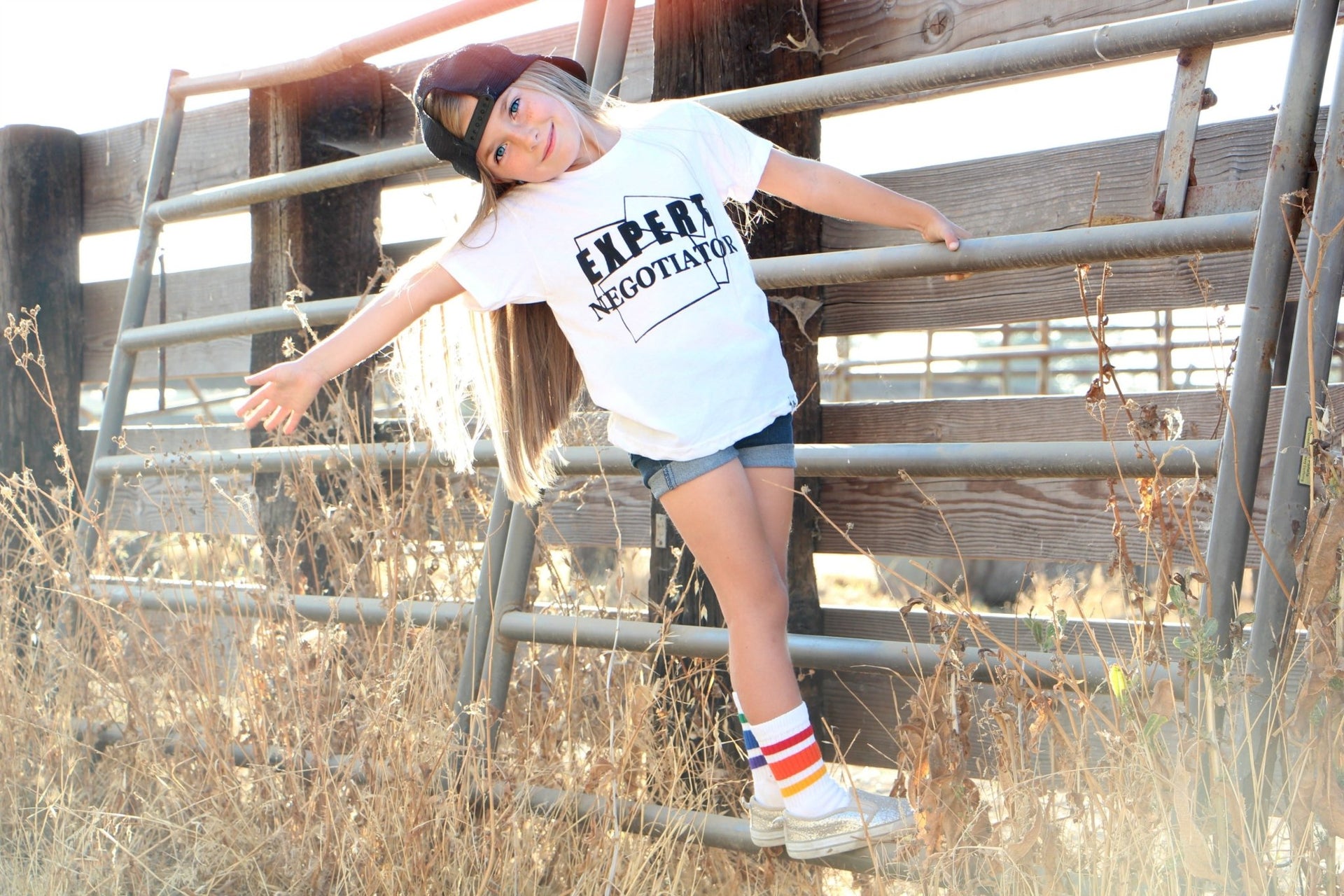 Lifestyle image of Courage rainbow socks for kids