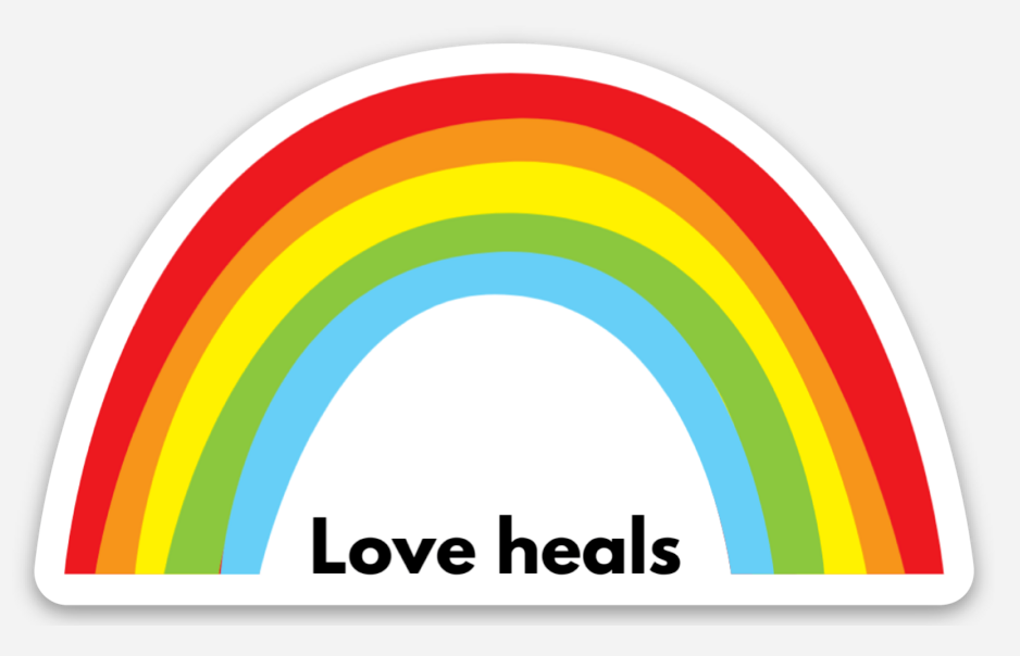 love heals pride socks sticker