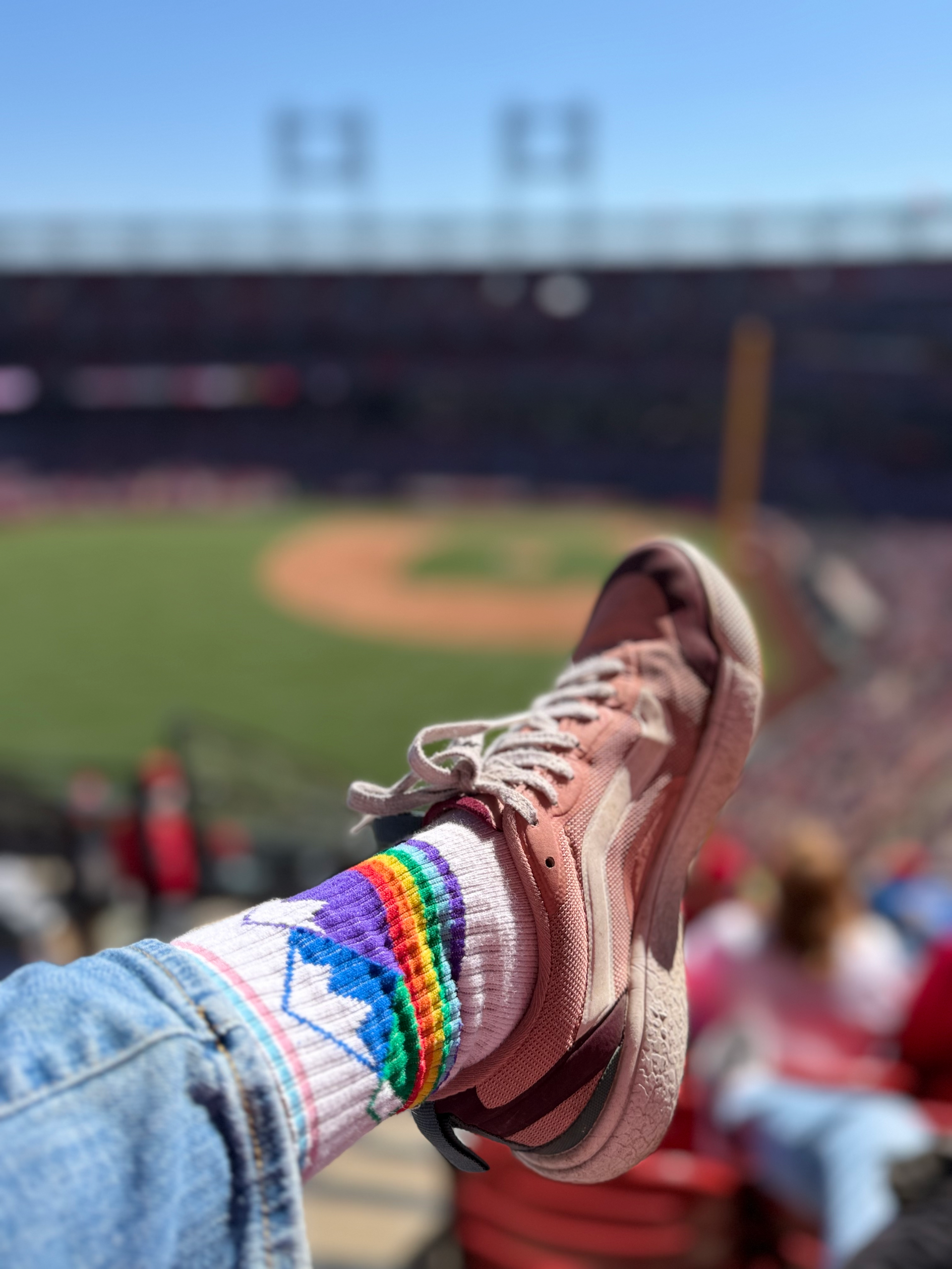 unity summit socks in the baseball field in st louis cardinals for the win.