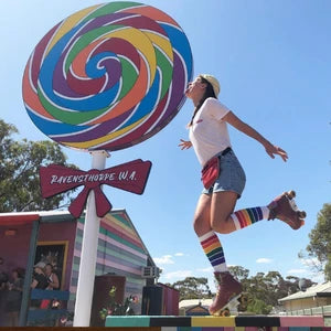 3 Pairs of Any Knee High Rainbow Striped Tube Socks