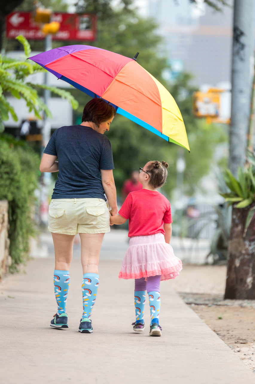 pride socks and rubys rainbow are proud of their dream big sock to help those with Down syndrome to attend college.