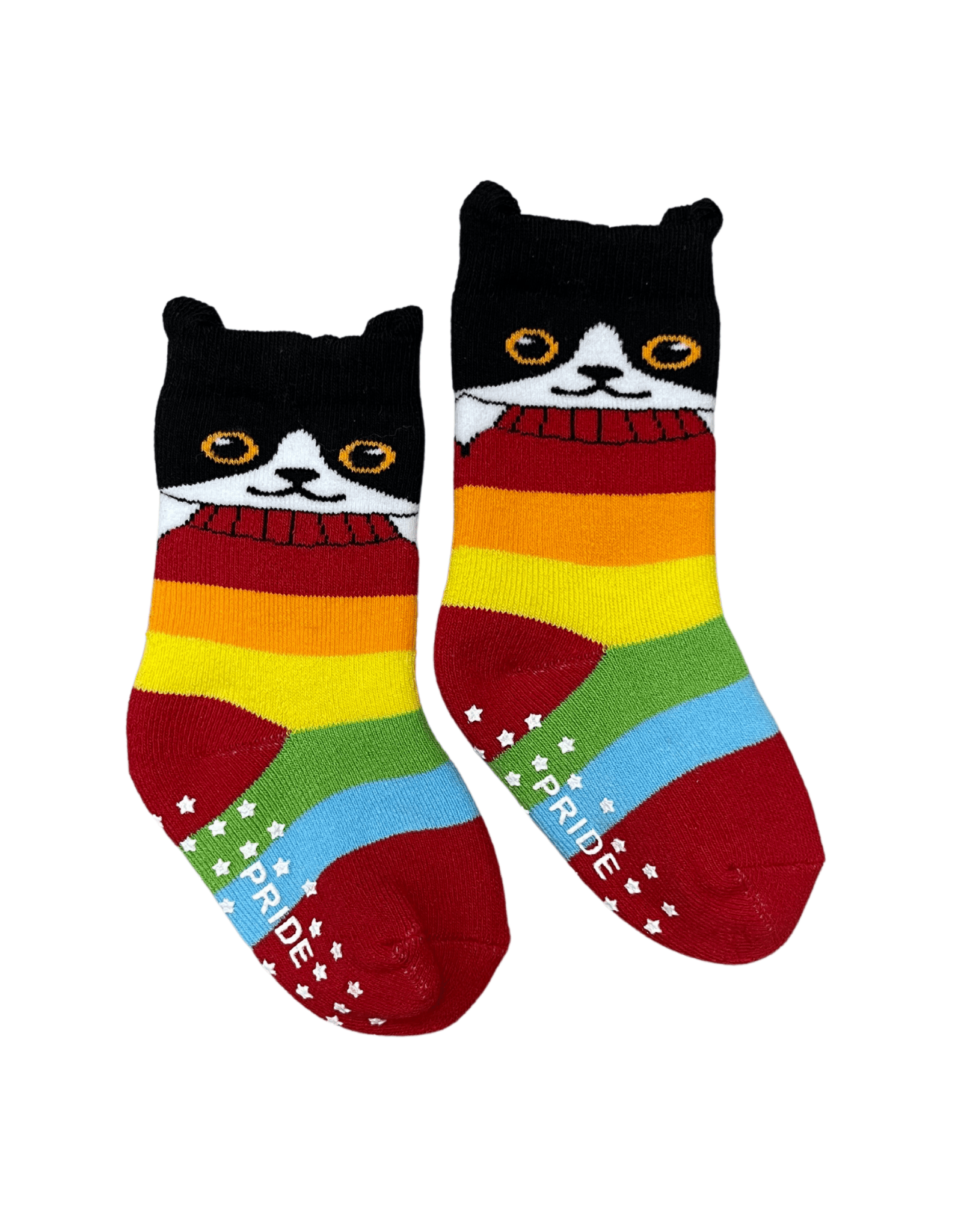 Close-up of Kitty baby and toddler grip socks