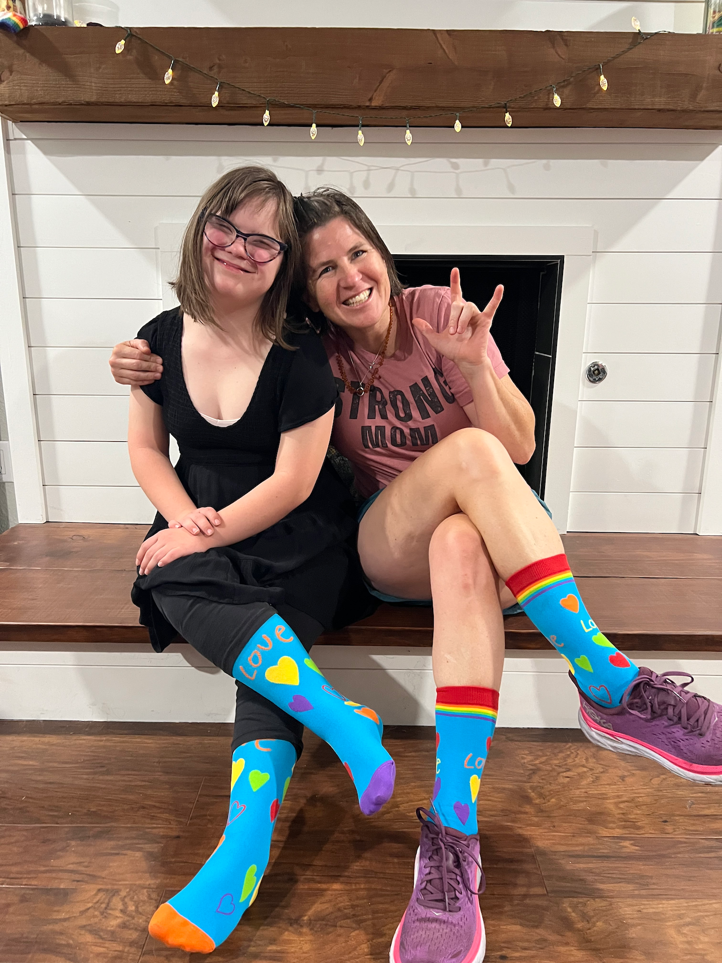 Rachel from Pride Socks and Ruby from Ruby's Rainbow celebrating together