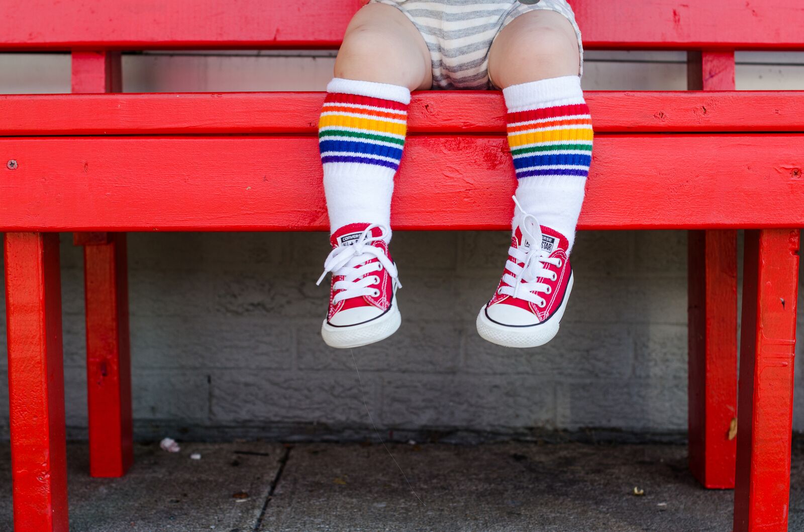 3 Pairs of Any Toddler Rainbow Striped Tube Socks