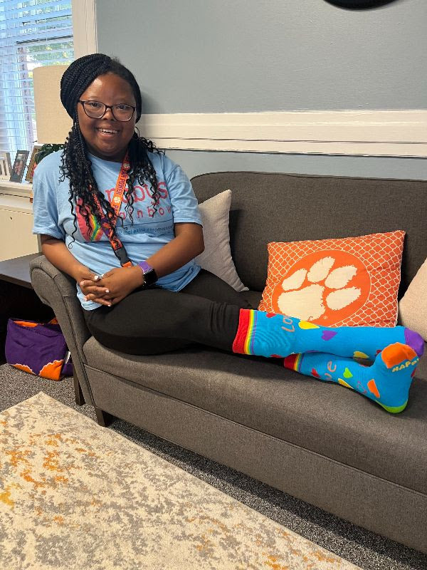 Clemson University students rocking their Heart Happy Pride Socks